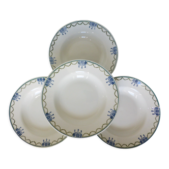 4 assiettes creuses vintage de St Amand 220643