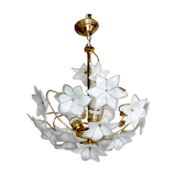 Murano and brass glass flowers