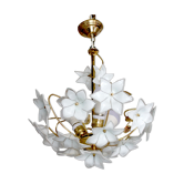 Murano and brass glass flowers