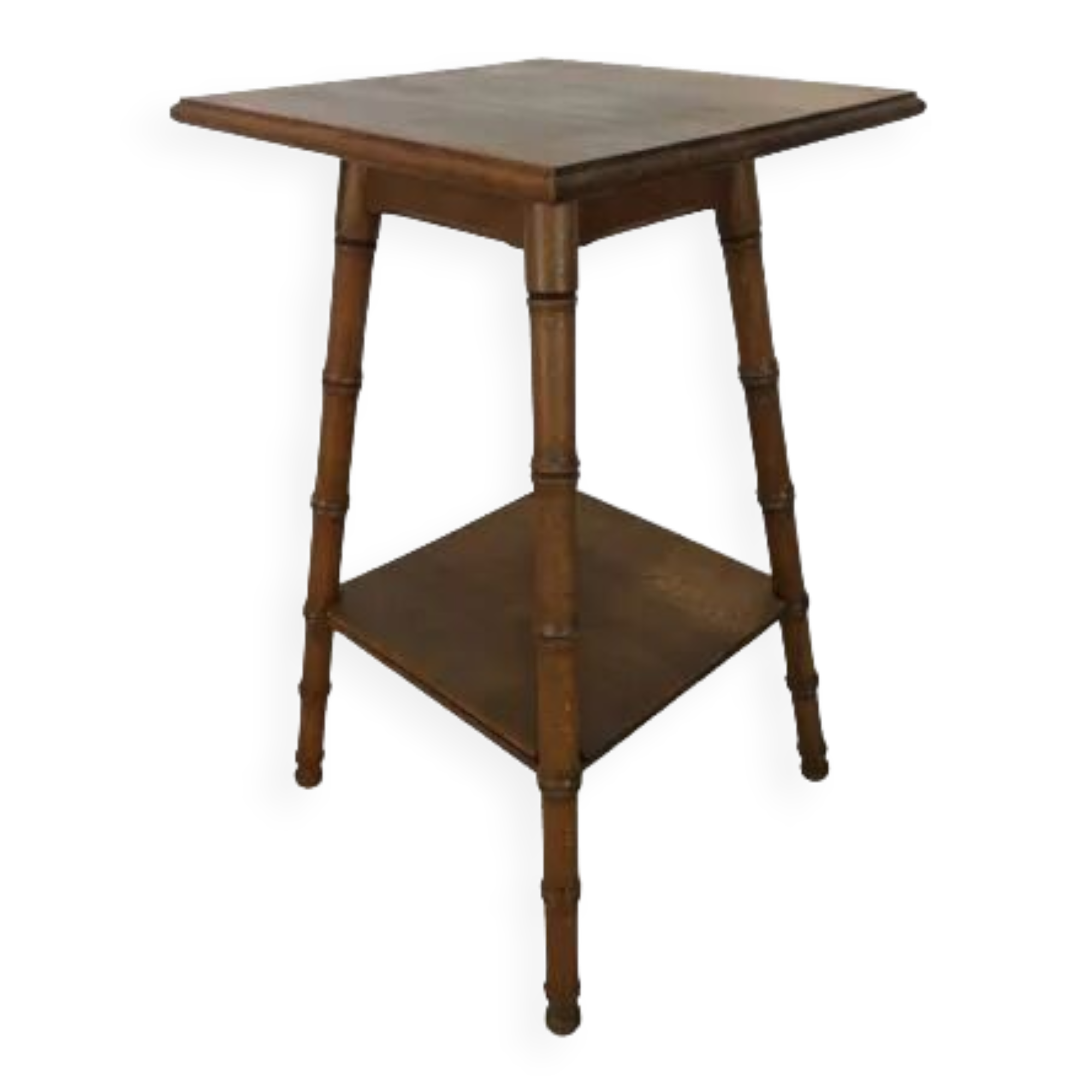 Bamboo side table, carved wood, 1960 harness