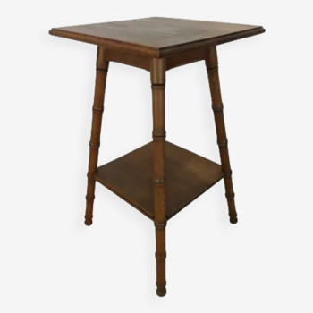 Bamboo side table, carved wood, 1960 harness