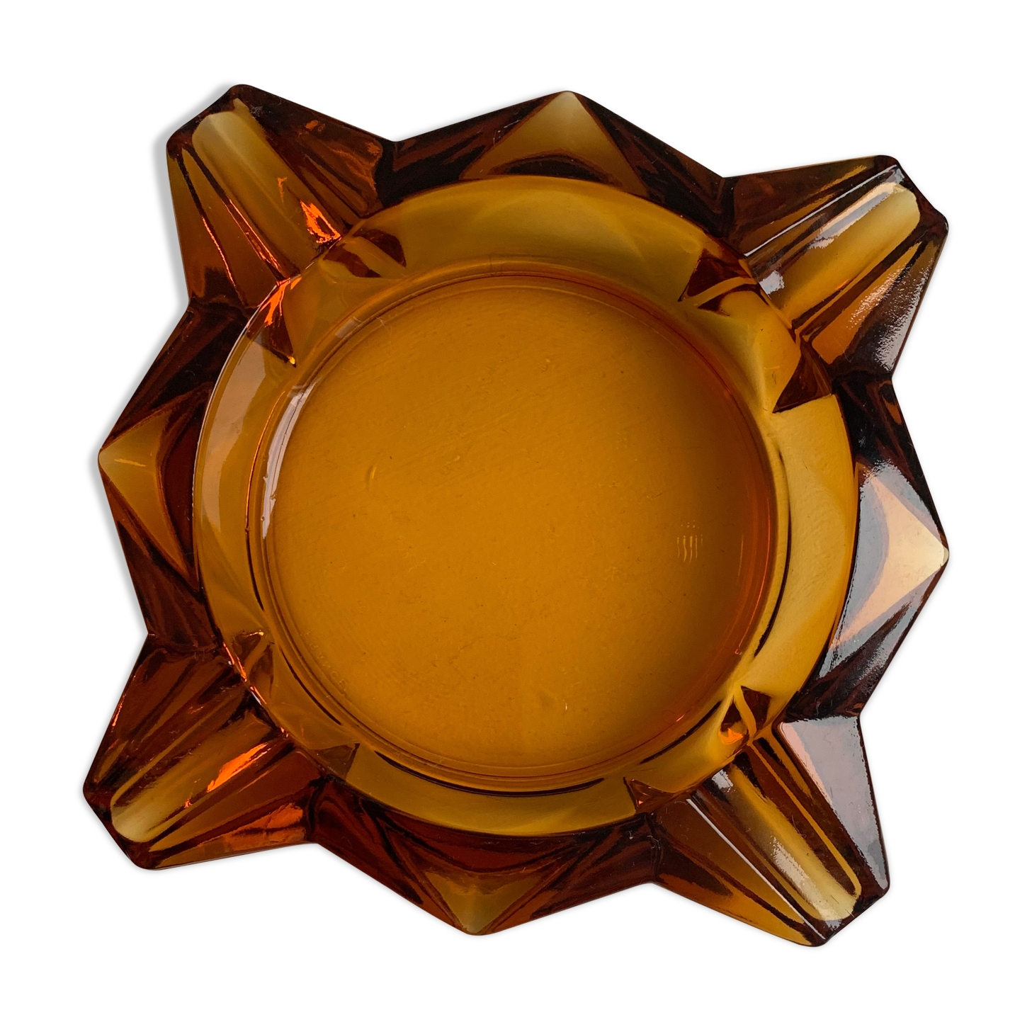 Orange smoked glass ashtray