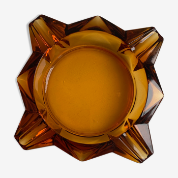 Cendrier verre fumé orange