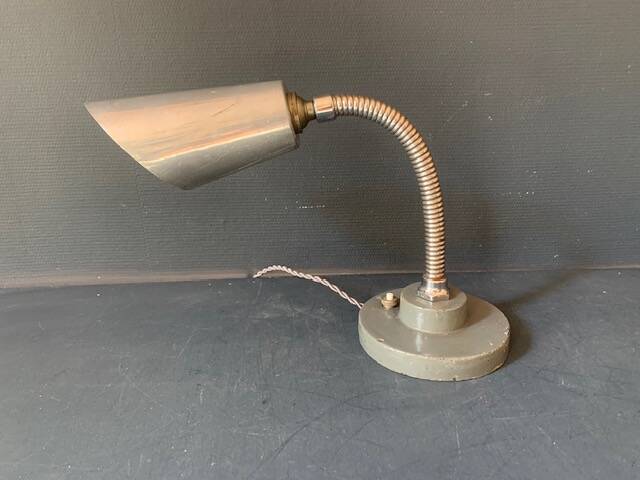 Cogit chrome metal accent lamp, Art Deco lamp, industrial, flexible