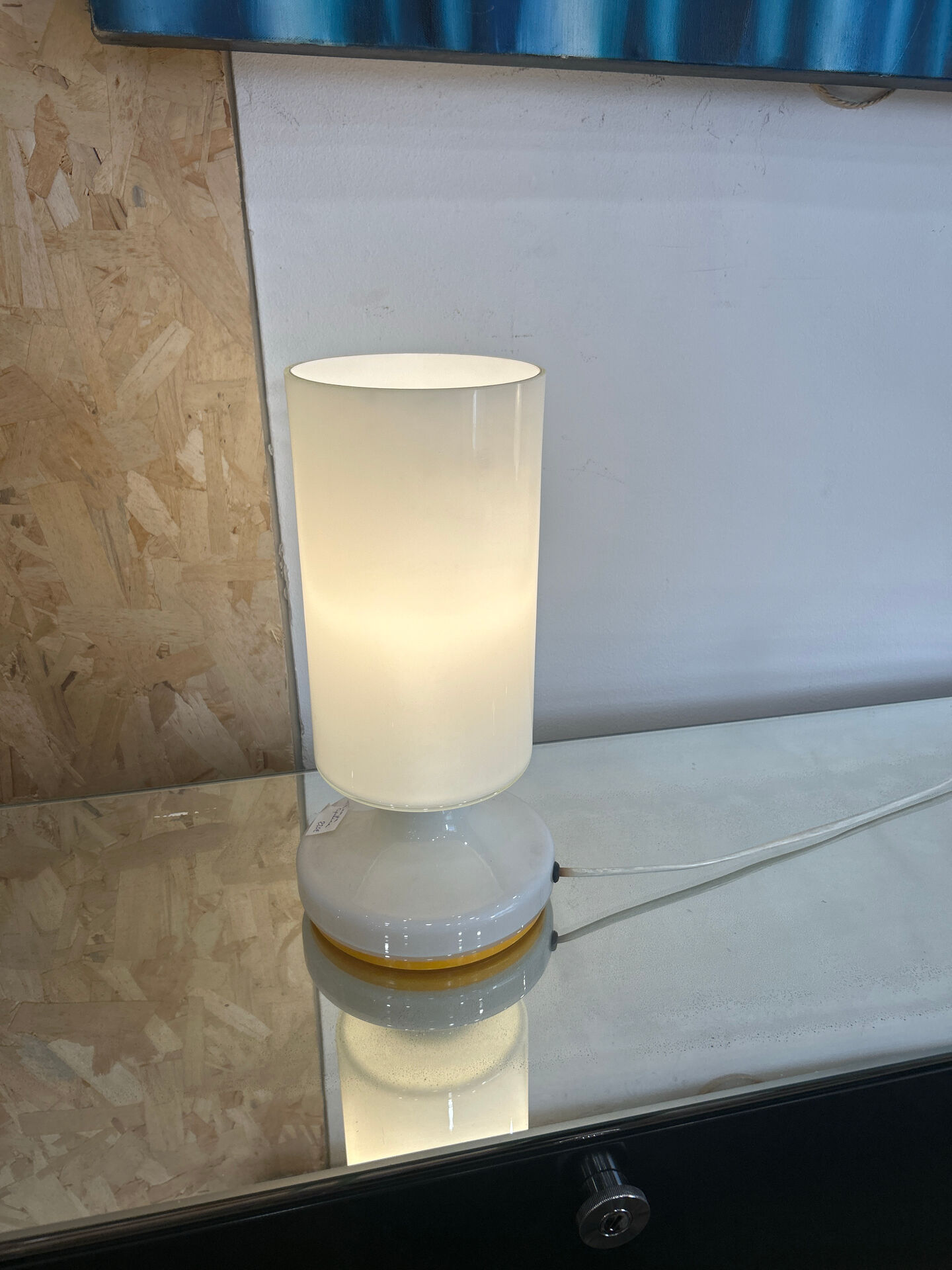 Lampe de Chevet Opaline blanche Vintage