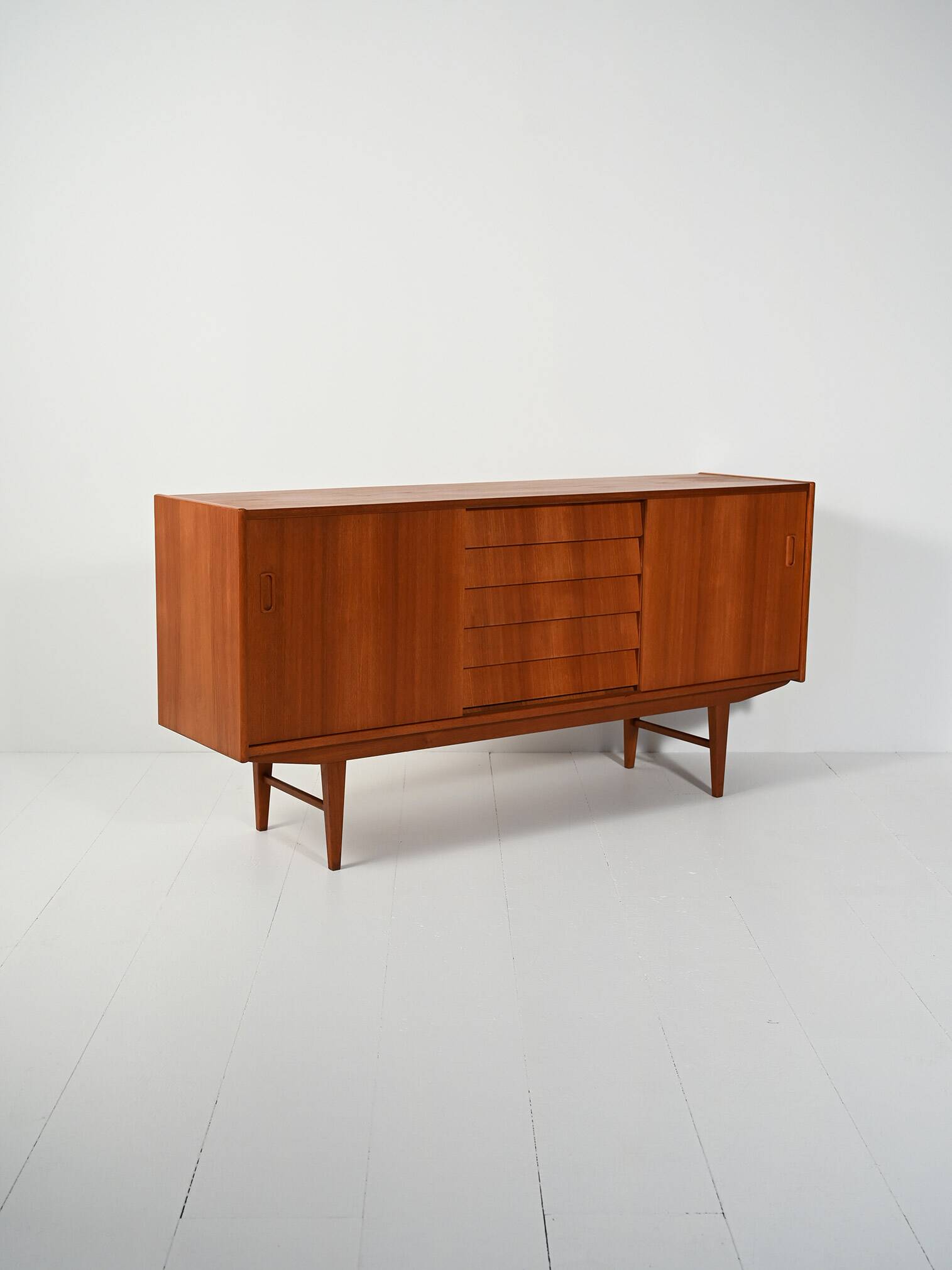 Scandinavian sideboard with louvered drawers, 1950s/60s