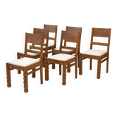 Ensemble de 6 chaises brutalistes 1960’s