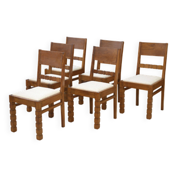 Set of 6 brutalist chairs from the 1960s.