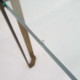 Table basse carrée en laiton et verre par Peter Ghyczy pour Ghyczy, années 1970