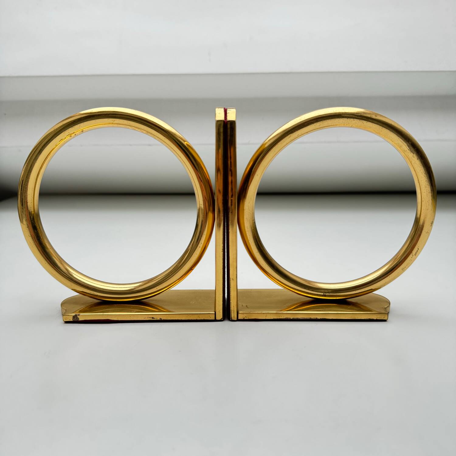 Bookends circles brass