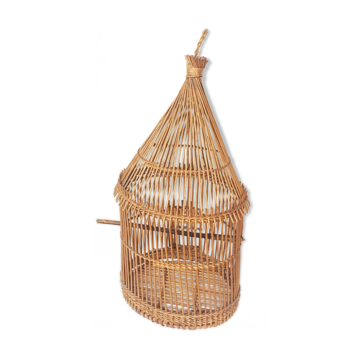 Cage à oiseaux en rotin