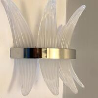 Belt sanded”palmette” murano glass wall sconce