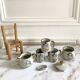 Vintage stoneware dinette with flower decor