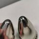 A beautiful stainless steel salt and pepper set, space age style 1980s.