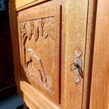 Brutalist Design Solid Oak Sideboard circa 1930-1940 - Art Deco