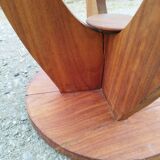 Pedestal table art deco round wood coffee table