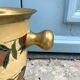 French Brass Cloisonné Style Champagne Bucket with Hand-Painted Fruit