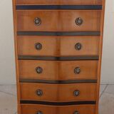 Louis XVI style chest of drawers in wood and cherry veneer