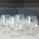 Lot 6 Verres Cognac/Cristal Arques. Model Fleury engraved with Wheat Ears.