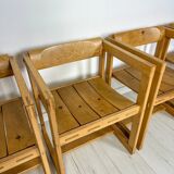 1960s Set of 4 Vintage Pine Model 313 Trybo Dining Chairs by Edvin Helseth