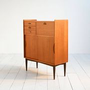 1950s Danish teak and brass cabinet