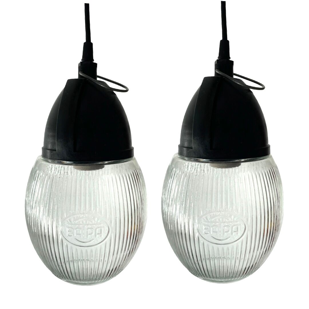 Set of two vintage industrial walkmen made of prismatic glass