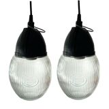 Set of two vintage industrial walkmen made of prismatic glass