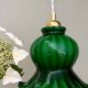 Suspension tulipe vintage en verre vert