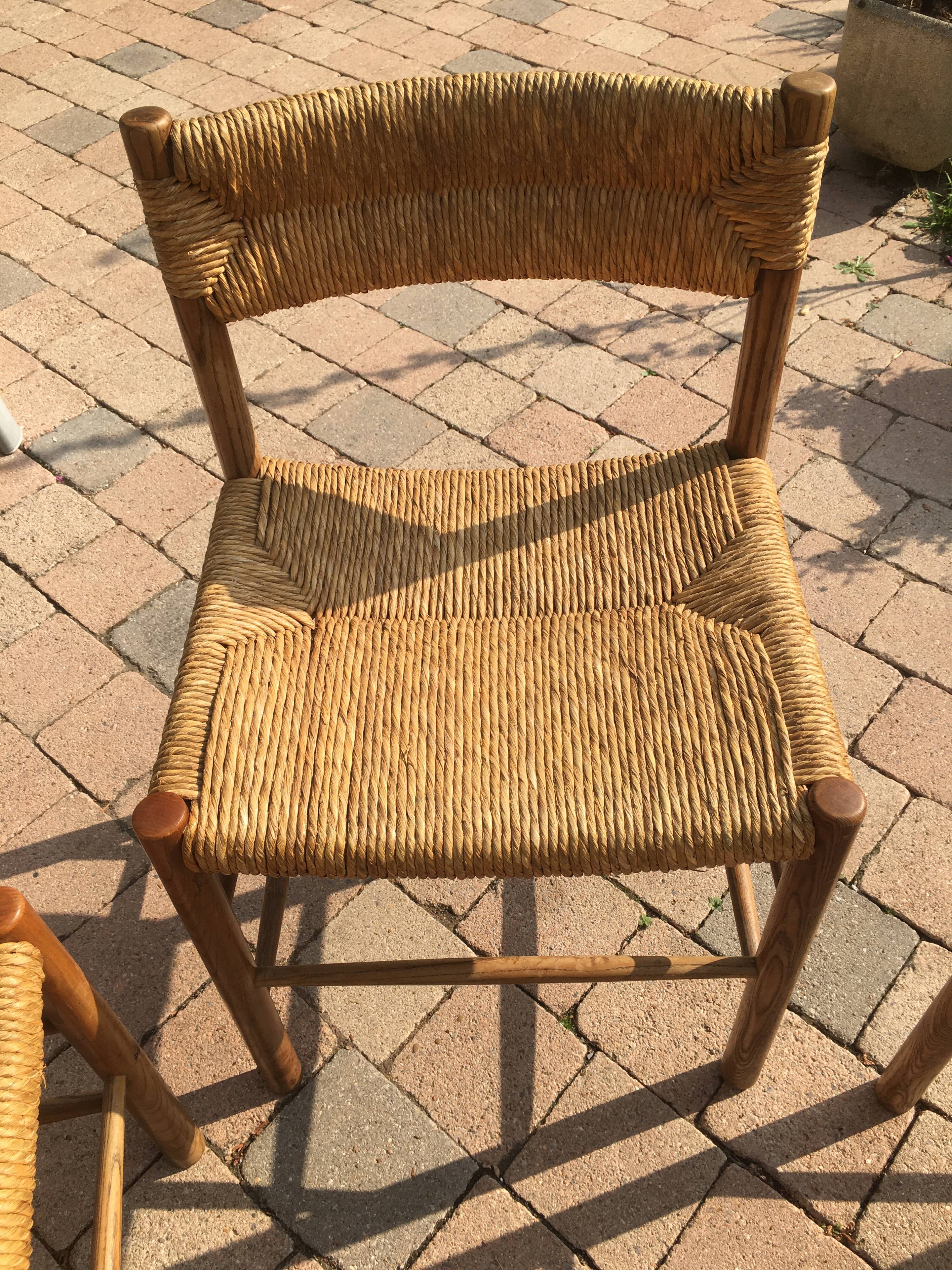 Lot of 4 chairs Dordogne of Robert Sentou 1960