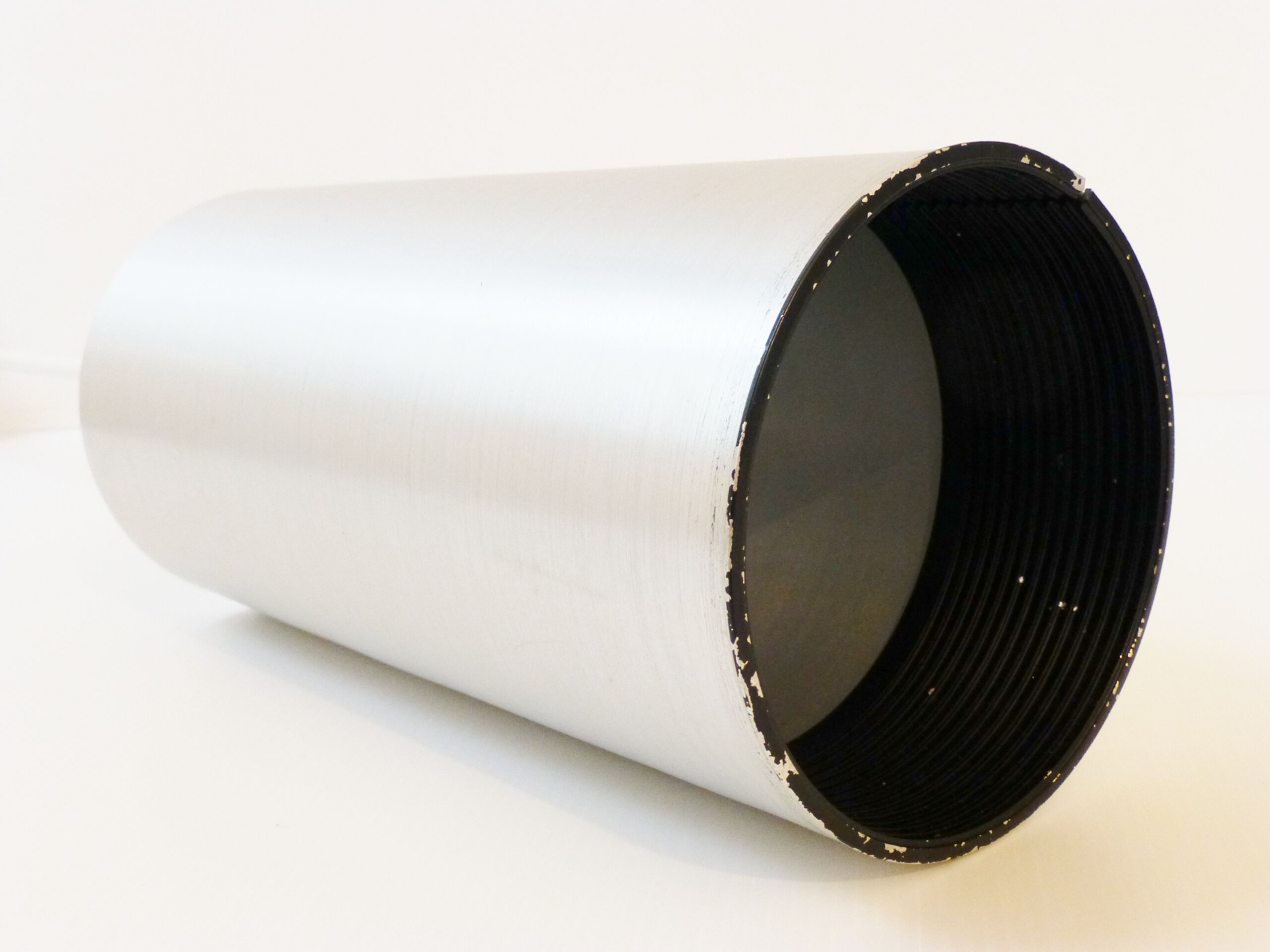 Great ceiling light chandelier cylinder in brushed steel 1970 vintage space age 70's funky seventies