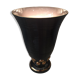 Lampe originale faïence de St Clément art deco noir et dore forme vase cornet