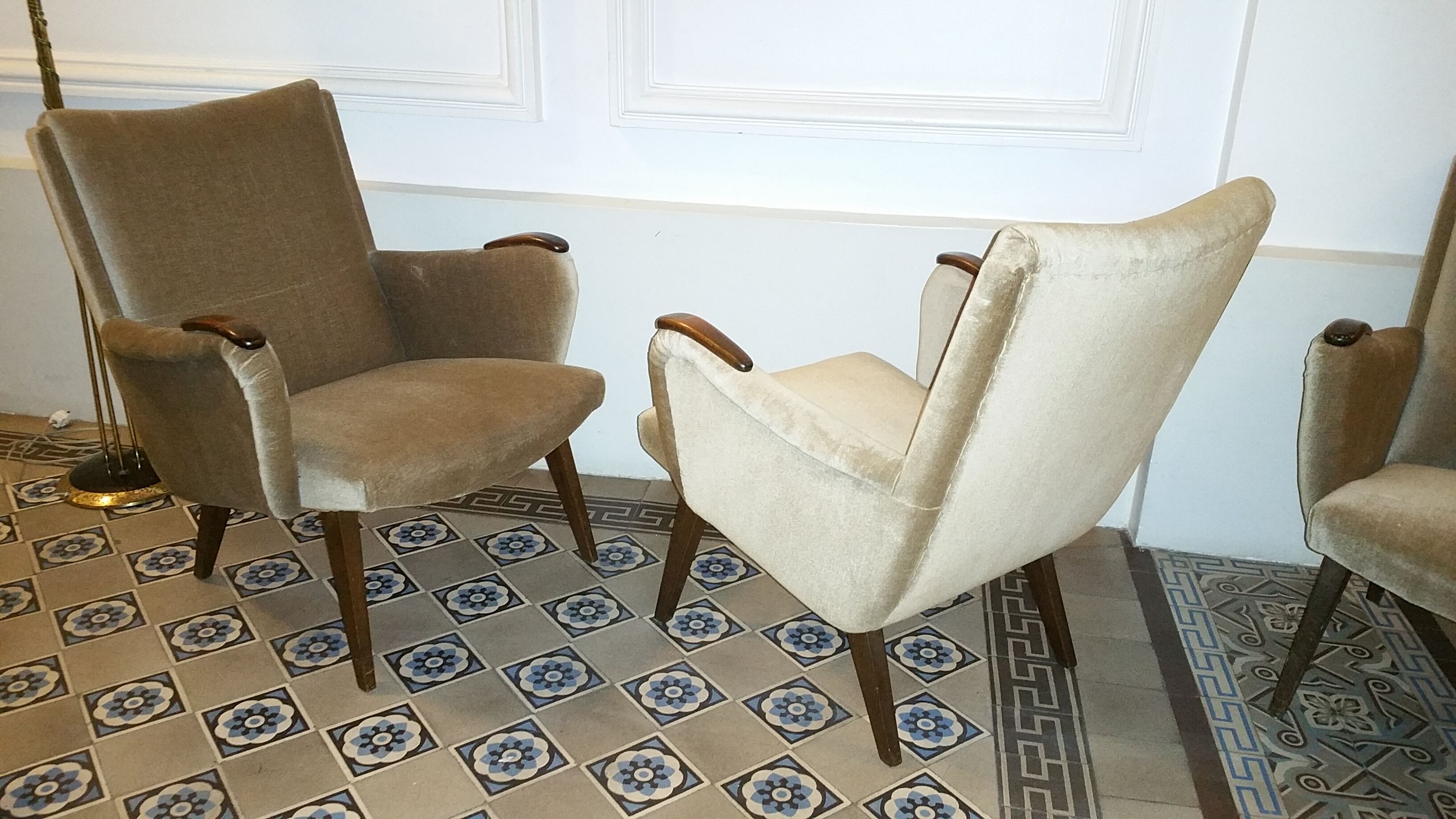 lot of 5 chairs Danish 50/60s Arno Votteler Knoll