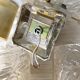 Set of 4 60s wall lights in champagne-colored resin