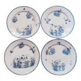 4 flat plates in Sarreguemines earthenware, Tsarine