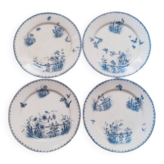 4 assiettes plates en faience de Sarreguemines, Tsarine