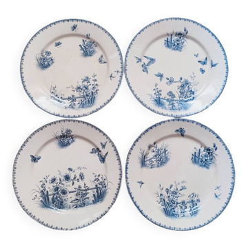 4 assiettes plates en faience de Sarreguemines, Tsarine