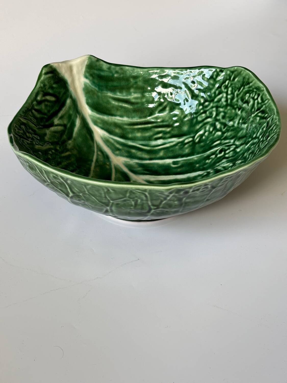 Cabbage leaf salad bowl with slip