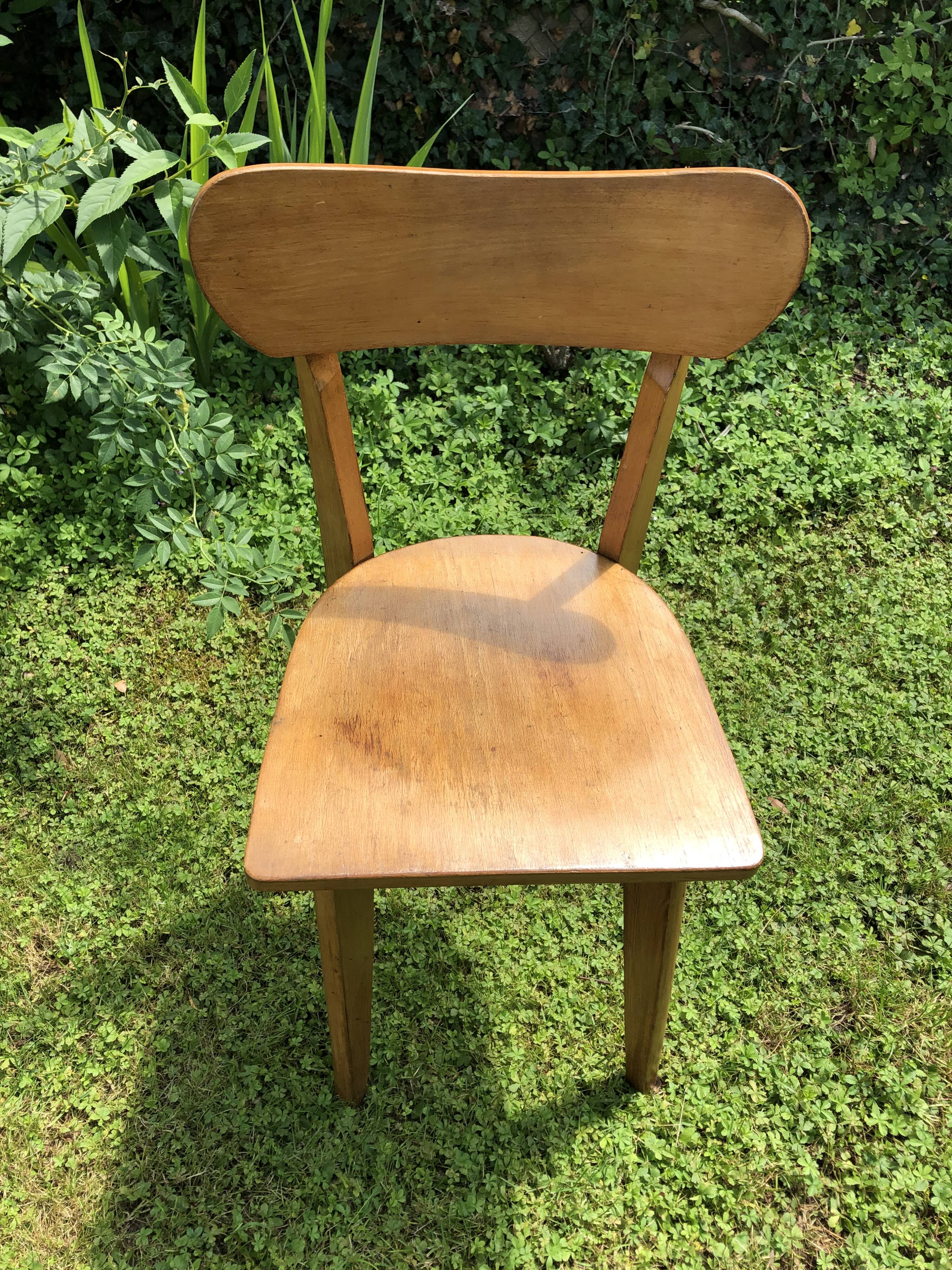 Chaise scandinave bois clair années 70 vintage