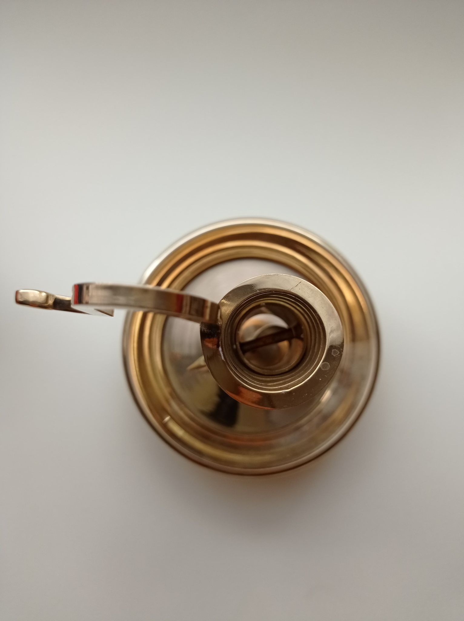 Golden brass candlestick from the 70's