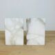 Pair of book greenhouses in alabaster white marble