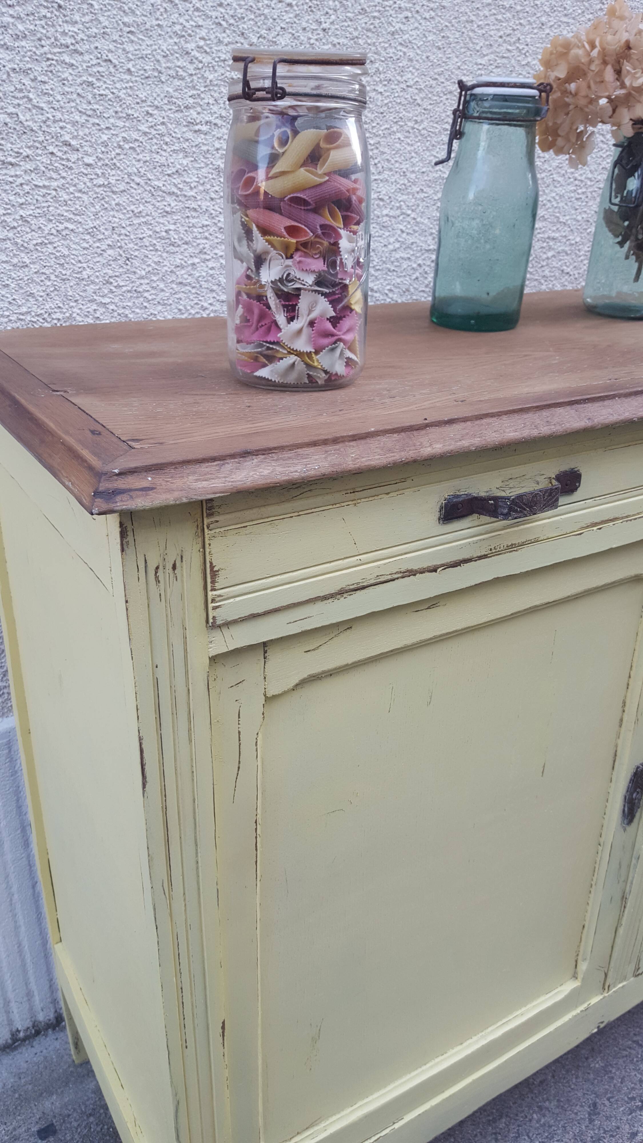 Parisian buffet patina yellow pastel