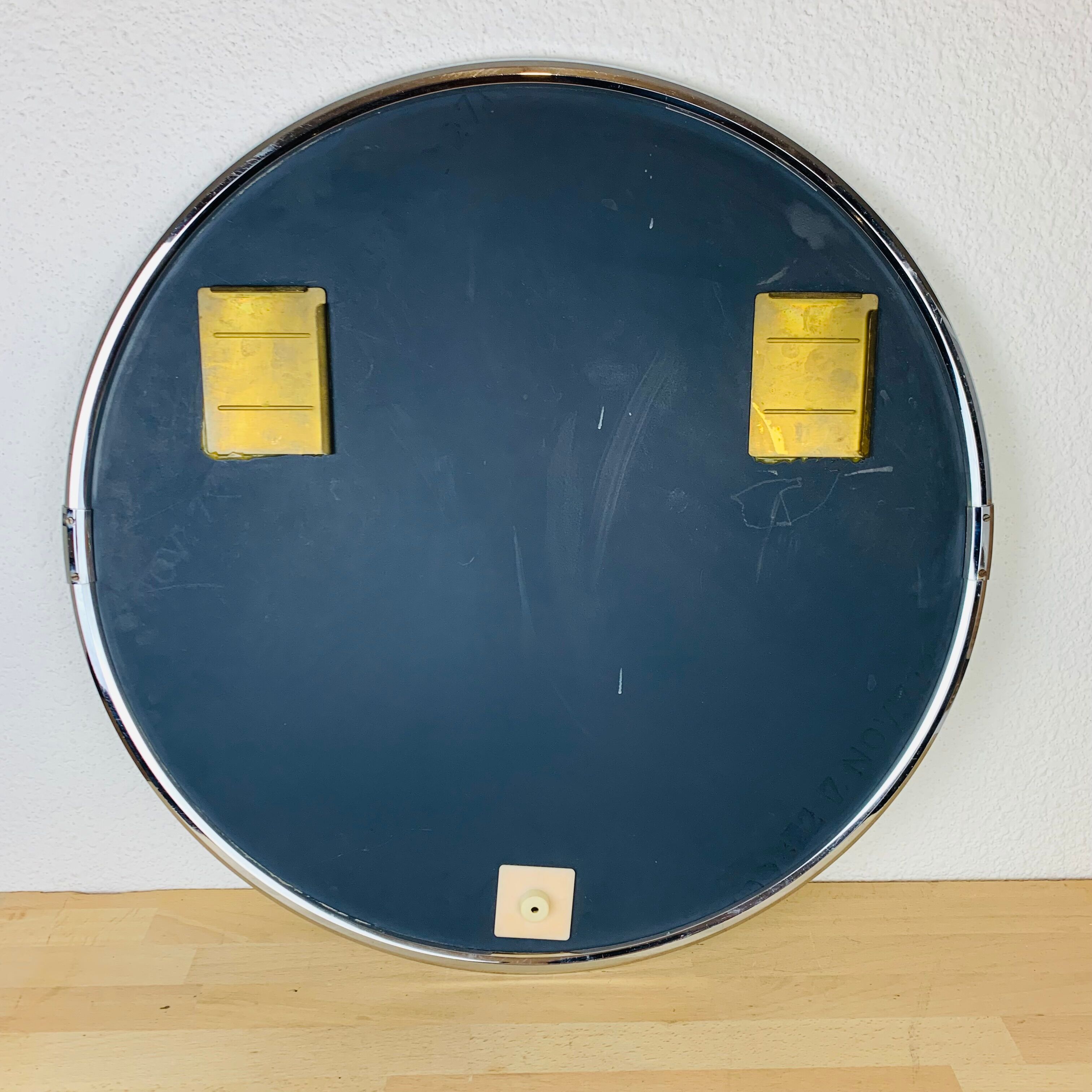 Round mirror chrome strapping 60 cm 70s