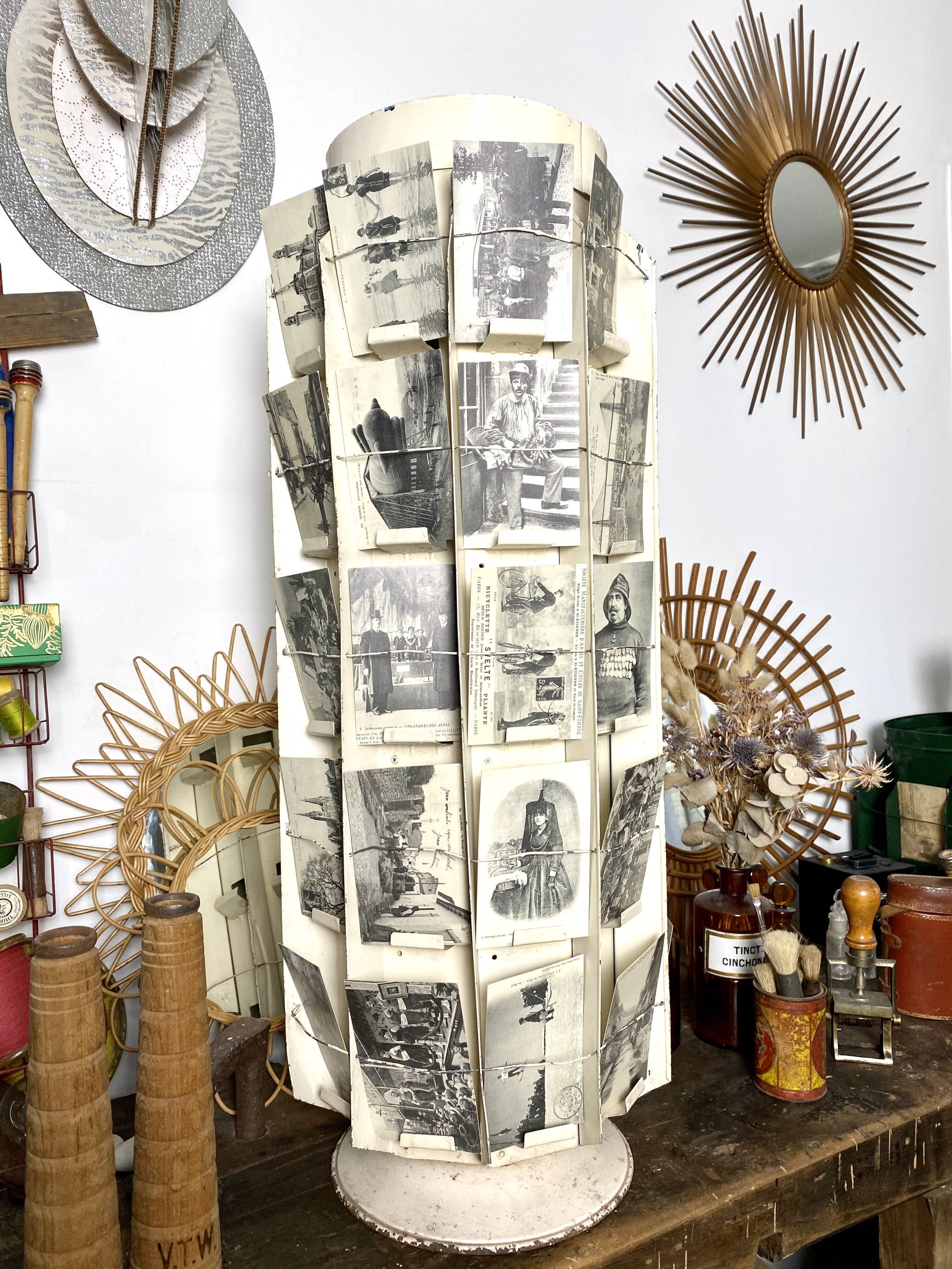 Old swirl display with seed bags