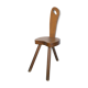 Chaise tripode en bois massif brutaliste