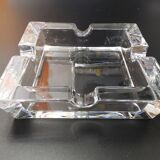 Imposing minimalist vintage crystal ashtray from the 70s