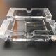 Imposing minimalist vintage crystal ashtray from the 70s