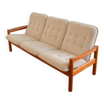 Scandinavian Danish teak sofa by Domino Møbler 1970s