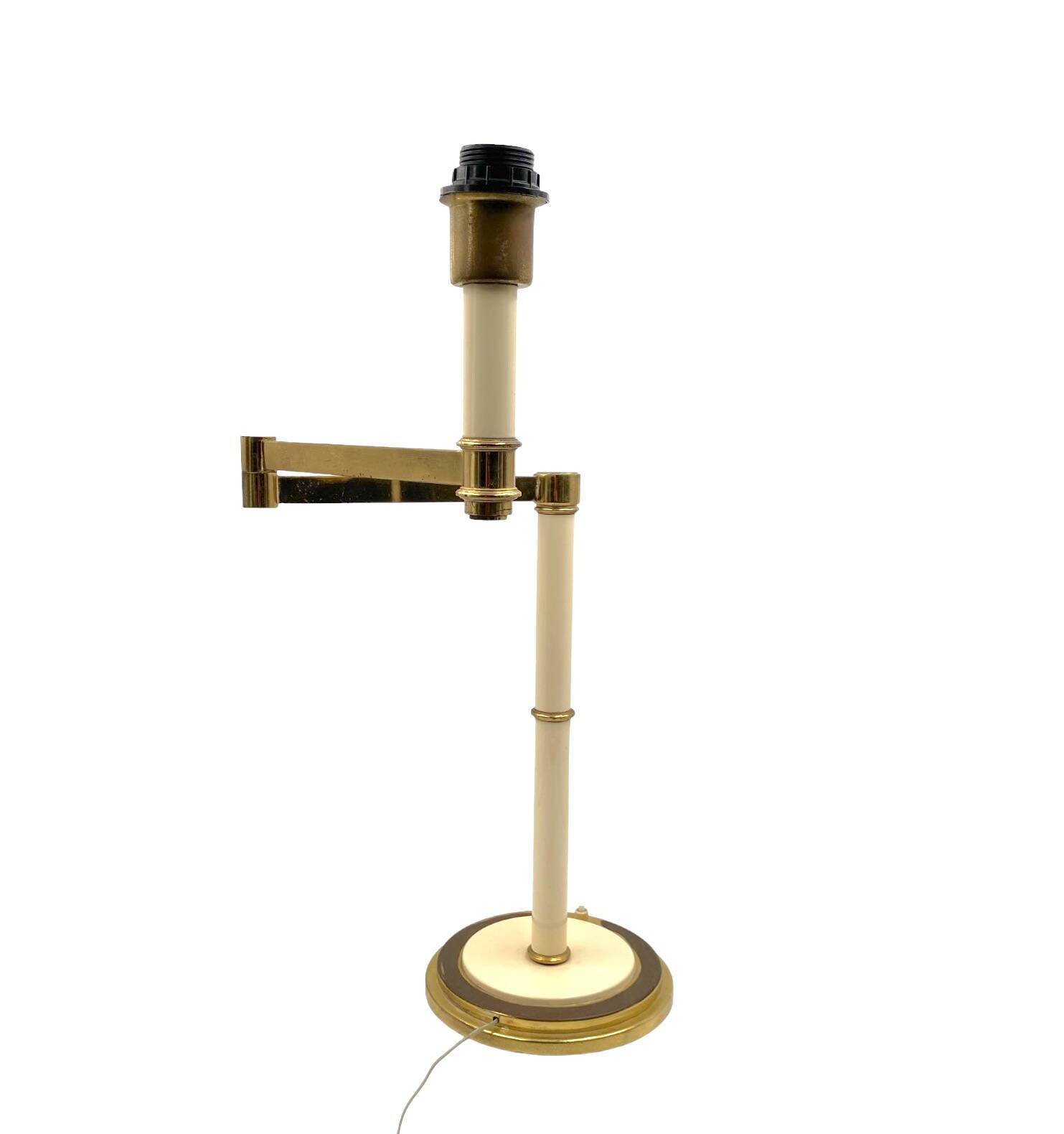 Hollywood Regency brass table lamp, Tommaso Barbi Italy 1970s