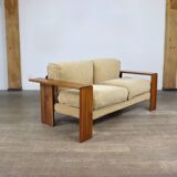 Afra & Tobia Scarpa ‘Artona’ Sofa In Elm And Linen For Maxalto, 1975