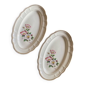 Lot de 2 plats ovales- raviers vintage Salins
